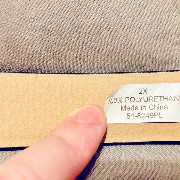 Mens  Black Artificial Leather Belt Size 2X - Picture 3 of 7